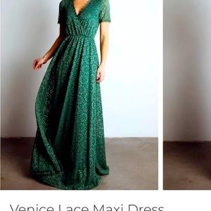 Venice green lace maxi dress size large